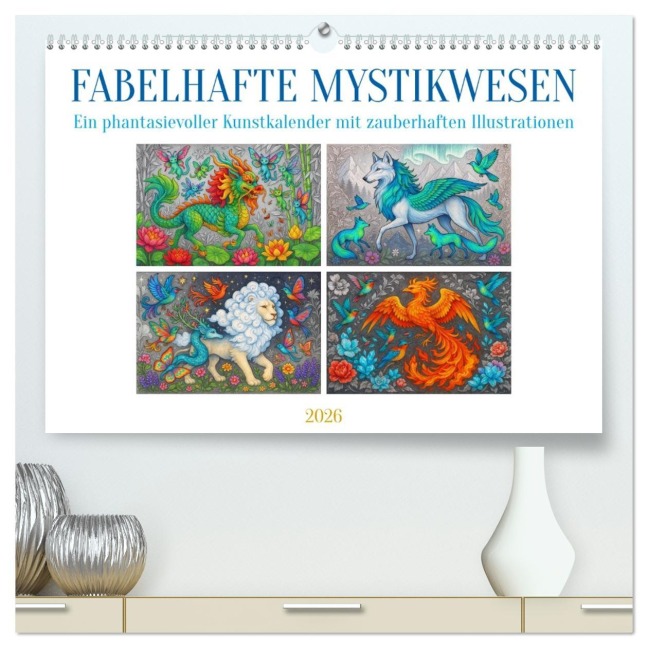 Fabelhafte Mystikwesen (hochwertiger Premium Wandkalender 2026 DIN A2 quer), Kunstdruck in Hochglanz - Kerstin Waurick