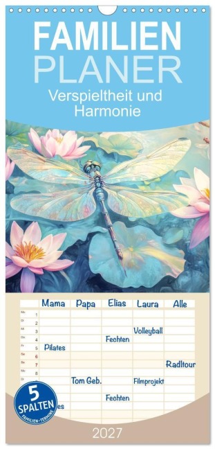 Familienplaner 2027 - Verspieltheit und Harmonie mit 5 Spalten (Wandkalender, 21 x 45 cm) CALVENDO - Liselotte Brunner-Klaus