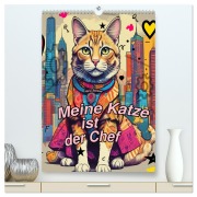 Meine Katze ist der Chef (hochwertiger Premium Wandkalender 2026 DIN A2 hoch), Kunstdruck in Hochglanz - Nico Bielow