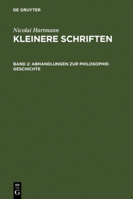 Abhandlungen zur Philosophie-Geschichte - Nicolai Hartmann