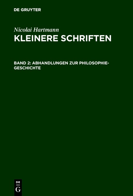 Abhandlungen zur Philosophie-Geschichte - Nicolai Hartmann