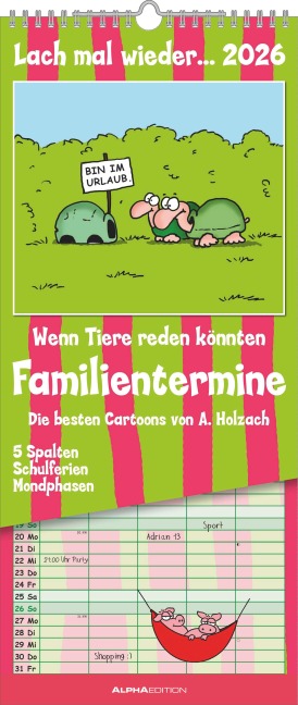 Lach mal wieder... 2026 Familienplaner - Familienkalender - Wandkalender - 19,5x45 - 