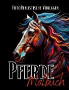 Cover-Bild zum Titel 'Pferde Malbuch "Fotorealistisch".' von 'Lucy¿s Schwarze Malbücher'