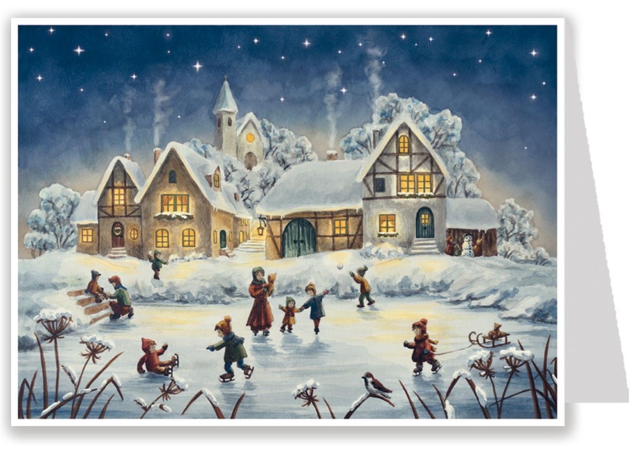 Postkarten-Adventskalender "Eislauffreuden" - J. Berndt