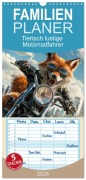 Cover-Bild zum Titel 'Familienplaner 2026 - Tierisch lustige Motorradfahrer mit 5 Spalten (Wandkalender, 21 x 45 cm) CALVENDO' von 'Peter Rübsamen'