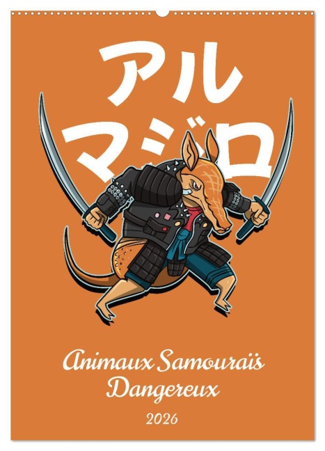 Animaux Samouraïs Dangereux (Calendrier mural 2026 DIN A2 horizontal), CALVENDO calendrier mensuel - Luca Schmidt
