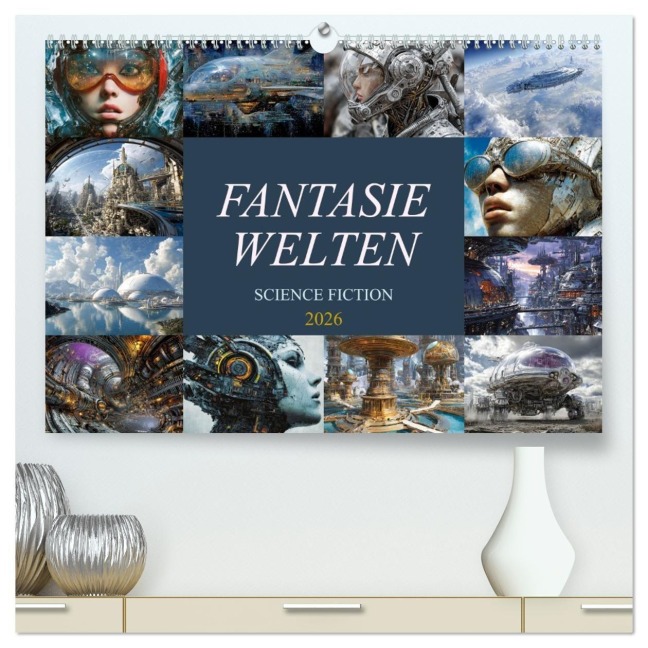 Fantasie Welten - Science Fiction (hochwertiger Premium Wandkalender 2026 DIN A2 quer), Kunstdruck in Hochglanz - Dirk Meutzner