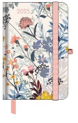 GreenLine Diary Floral 2025 - Buchkalender - Taschenkalender - 10x15 - 