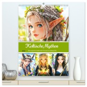 Cover-Bild zum Titel 'Keltische Mythen. Die magische Anderwelt-Fantasy im Manga-Stil (hochwertiger Premium Wandkalender 2026 DIN A2 hoch), Kunstdruck in Hochglanz' von 'Rose Hurley'