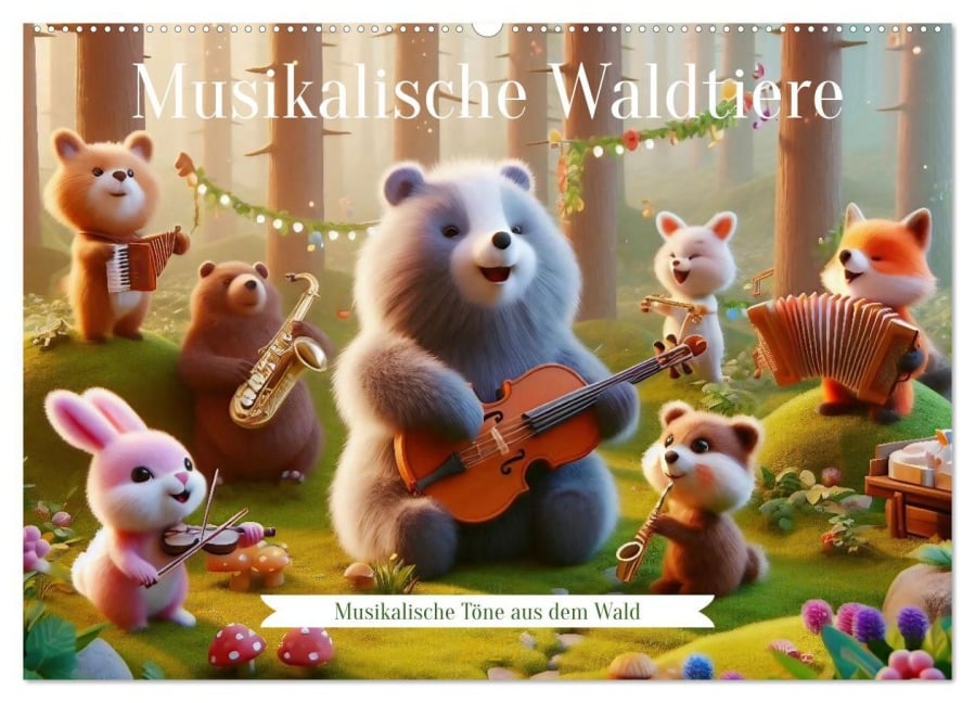 Musikalische Waldtiere (Wandkalender 2025 DIN A2 quer), CALVENDO Monatskalender - Paul Michalzik