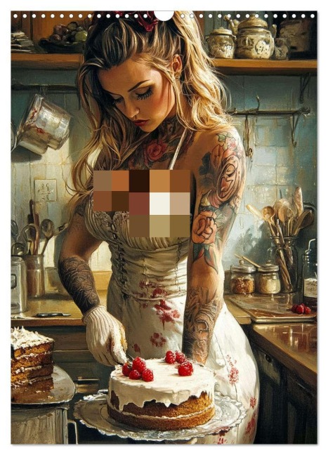 Tattoo Girls and Cakes (Wall Calendar 2026 DIN A3 portrait), CALVENDO 12 Month Wall Calendar - Dirk Meutzner