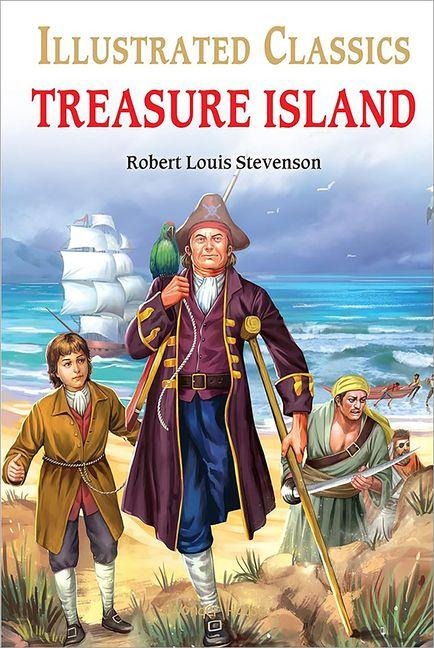 Treasure Island: Llustrated Abridged Children Classic English Novel with Review Questions (Hardback - Wonder House Books
