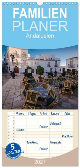 Familienplaner 2027 - Andalusien mit 5 Spalten (Wandkalender, 21 x 45 cm) CALVENDO - Michael Fahrenbach