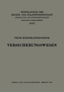 Cover-Bild zum Titel 'Versicherungswesen' von 'Fritz Herrmannsdorfer'