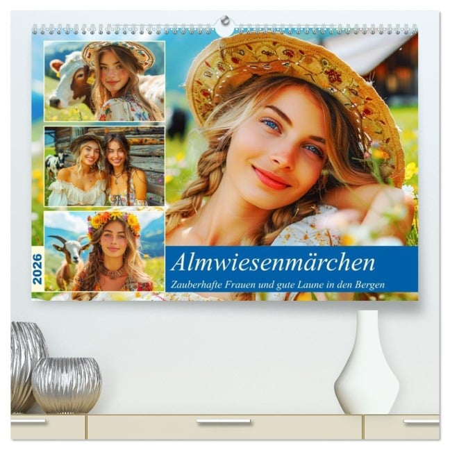 Almwiesenmärchen. Zauberhafte Frauen und gute Laune in den Bergen (hochwertiger Premium Wandkalender 2026 DIN A2 quer), Kunstdruck in Hochglanz - Rose Hurley