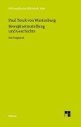Cover-Bild zum Titel 'Bewusstseinsstellung und Geschichte' von 'Paul Yorck Von Wartenburg'