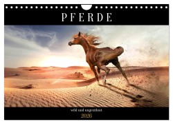 Cover-Bild zum Titel 'Pferde - wild und ungezähmt (Wandkalender 2026 DIN A4 quer), CALVENDO Monatskalender' von 'Renate Utz'