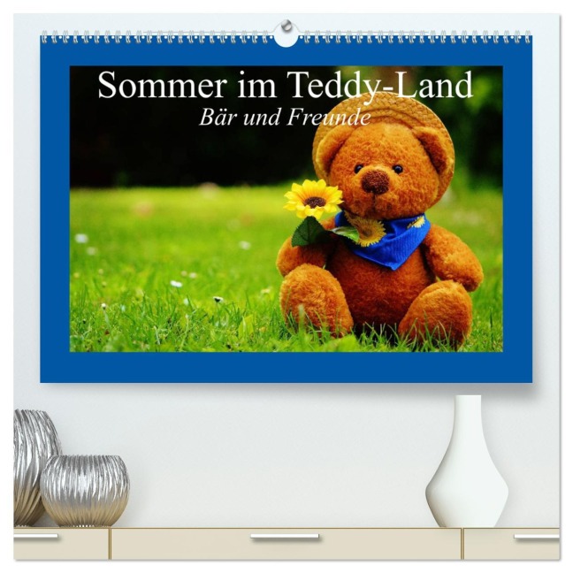 Sommer im Teddy-Land. Bär und Freunde (hochwertiger Premium Wandkalender 2025 DIN A2 quer), Kunstdruck in Hochglanz - Elisabeth Stanzer