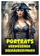 Cover-Bild zum Titel 'Porträts verwegener Seeräuberinnen (Tischkalender 2026 DIN A5 hoch), CALVENDO Monatskalender' von 'Werner Braun'