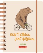 BRUNNEN Schülerkalender (2025/2026) "Bear", 1 Seite = 1 Tag, A6, 352 Seiten, PP-Umschlag, mehrfarbig - 