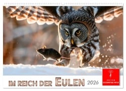 Cover-Bild zum Titel 'Im Reich der Eulen (Wandkalender 2026 DIN A2 quer), CALVENDO Monatskalender' von 'Peter Roder'