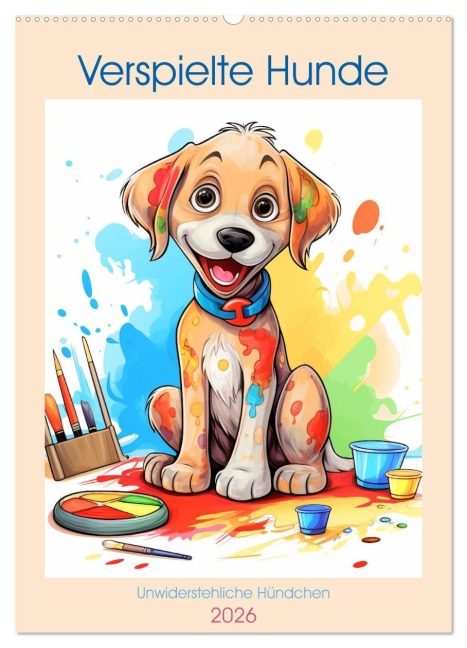 Verspielte Hunde (Wandkalender 2026 DIN A2 hoch), CALVENDO Monatskalender - Marie-Ange Pagnon