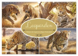 Cover-Bild zum Titel 'Leoparden. Meister der Jagd im seidigen Fleckenfell (Wandkalender 2026 DIN A3 quer), CALVENDO Monatskalender' von 'Rose Hurley'
