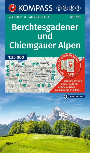 KOMPASS Wanderkarten-Set 795 Berchtesgadener und Chiemgauer Alpen (3 Karten) 1:25.000 - 
