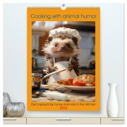 Cooking with animal humor (High Quality Premium Wall Calendar 2026 DIN A2 portrait),CALVENDO 12 Month Wall Calendar - Peter Ruebsamen