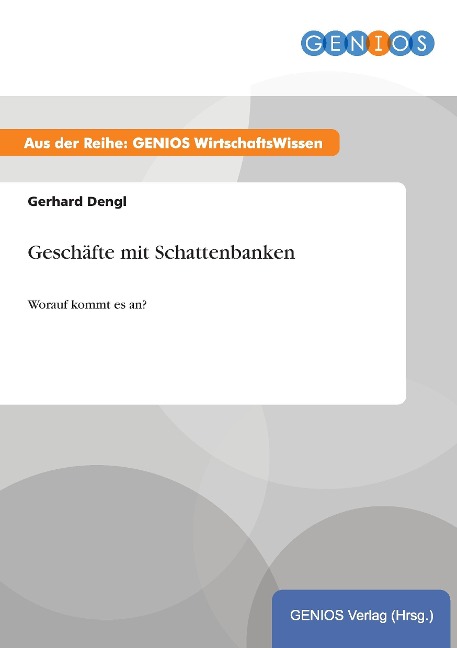 Geschäfte mit Schattenbanken - Gerhard Dengl