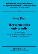 Cover-Bild zum Titel 'Hermeneutica universalis' von 'Peter Ruth'