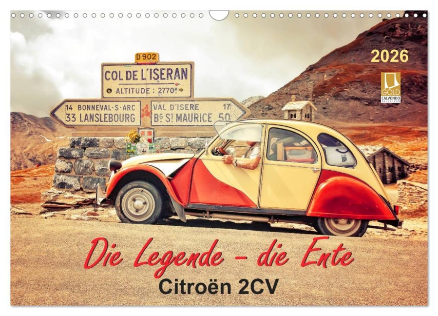 Die Legende - die Ente, Citroën 2CV (Wandkalender 2026 DIN A3 quer), CALVENDO Monatskalender - Peter Roder