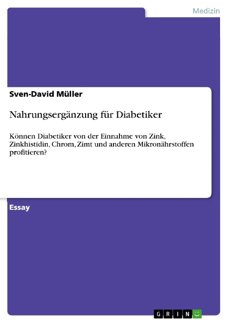 Nahrungsergänzung für Diabetiker - Sven-David Müller