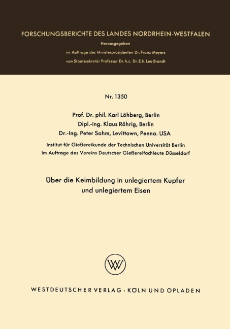Über die Keimbildung in unlegiertem Kupfer und unlegiertem Eisen - Karl Löhberg