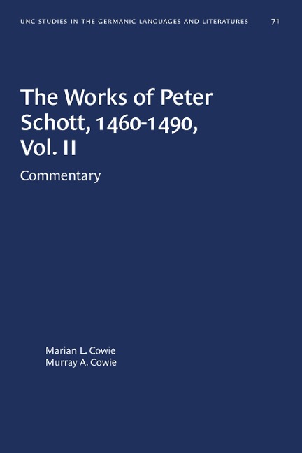 The Works of Peter Schott, 1460-1490, Vol. II - 