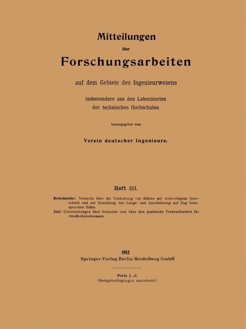 Mitteilungen über Forschungsarbeiten - E. Steil, Otto Bretschneider