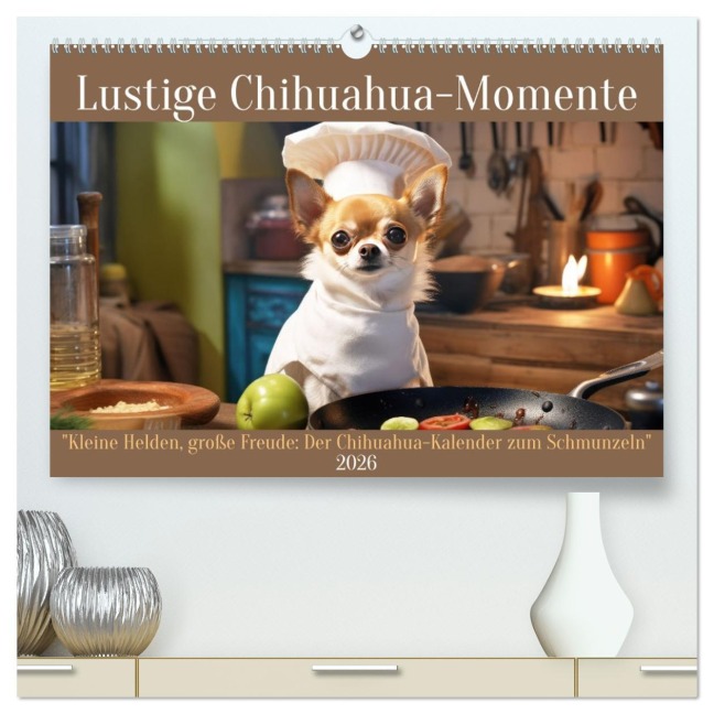 Lustige Chihuahua-Momente (hochwertiger Premium Wandkalender 2026 DIN A2 quer), Kunstdruck in Hochglanz - Peter Rübsamen