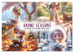 Anime Seasons: Ein Kalender voller lebendiger Manga-Szenen (Wandkalender 2025 DIN A2 quer), CALVENDO Monatskalender - Artefacti Artefacti