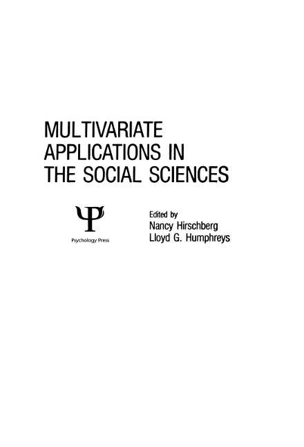 Multivariate Applications in the Social Sciences - 