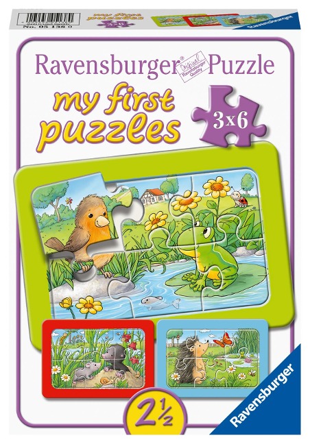 Ravensburger Kinderpuzzle - 05138 Kleine Gartentiere - My First Puzzle für Kinder ab 2,5 Jahren, mit 3x6 Teilen - 