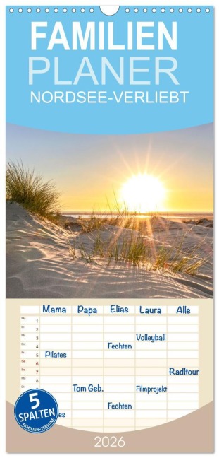 Familienplaner 2026 - NORDSEE-VERLIEBT mit 5 Spalten (Wandkalender, 21 x 45 cm) CALVENDO - Andrea Dreegmeyer