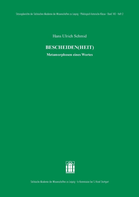 'BESCHEIDEN(HEIT)' - Hans Ulrich Schmid