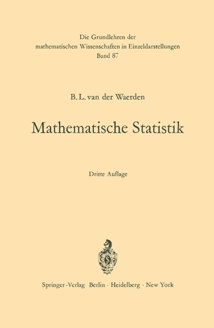 Mathematische Statistik - Bartel L. Van Der Waerden
