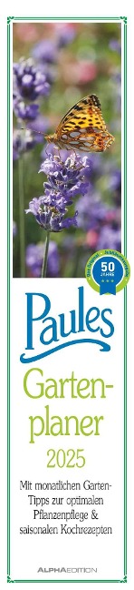 Paules Gartenplaner 2025 - Streifenplaner - Wandplaner - Küchen-Kalender - 11,3x49,5 - 