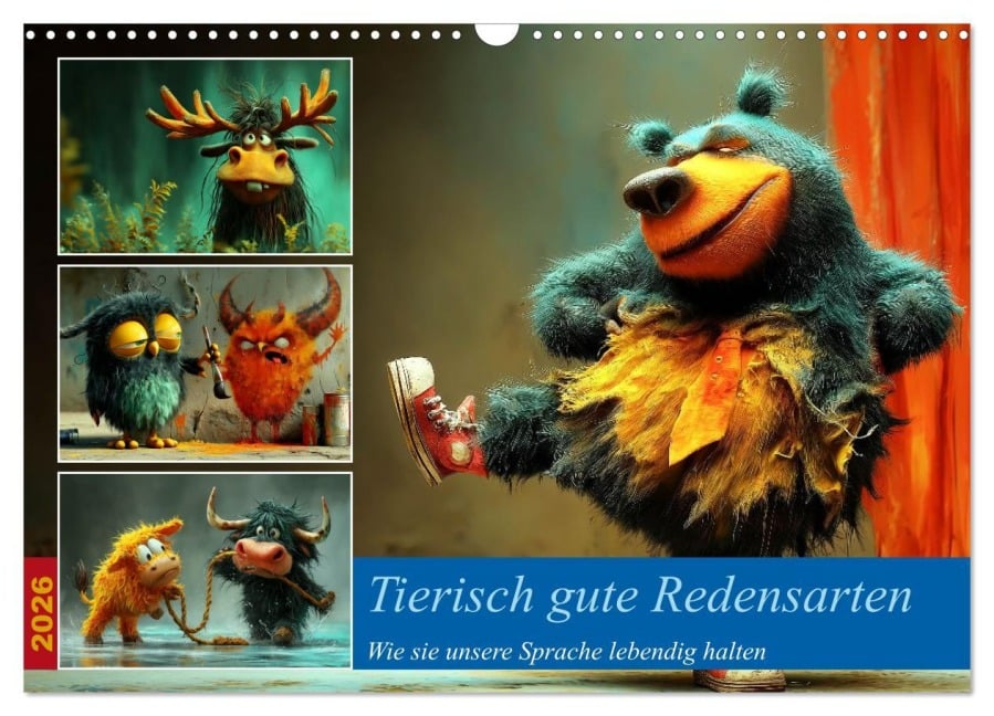 Tierisch gute Redensarten (Wandkalender 2026 DIN A3 quer), CALVENDO Monatskalender - Steffen Gierok-Latniak