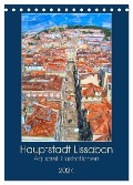 Hauptstadt Lissabon - Aquarell Illustrationen (Tischkalender 2024 DIN A5 hoch), CALVENDO Monatskalender - Anja Frost
