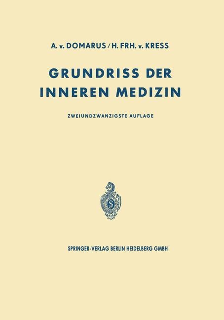 Grundriss der Inneren Medizin - Alexander Von Domarus