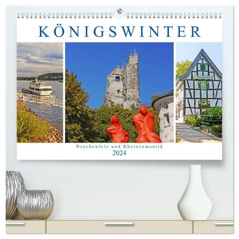 Königswinter. Drachenfels und Rheinromantik (hochwertiger Premium Wandkalender 2024 DIN A2 quer), Kunstdruck in Hochglanz - Lucy M. Laube