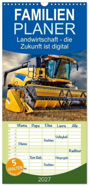 Familienplaner 2027 - Landwirtschaft - die Zukunft ist digital mit 5 Spalten (Wandkalender, 21 x 45 cm) CALVENDO - Peter Roder