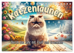 Cover-Bild zum Titel 'Katzenlaunen - Durch das Jahr mit Fluff und Grummeln (Tischkalender 2026 DIN A5 quer), CALVENDO Monatskalender' von 'Artefacti Artefacti'